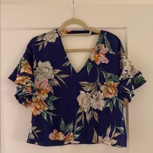 Floral V-Neck Women's Top